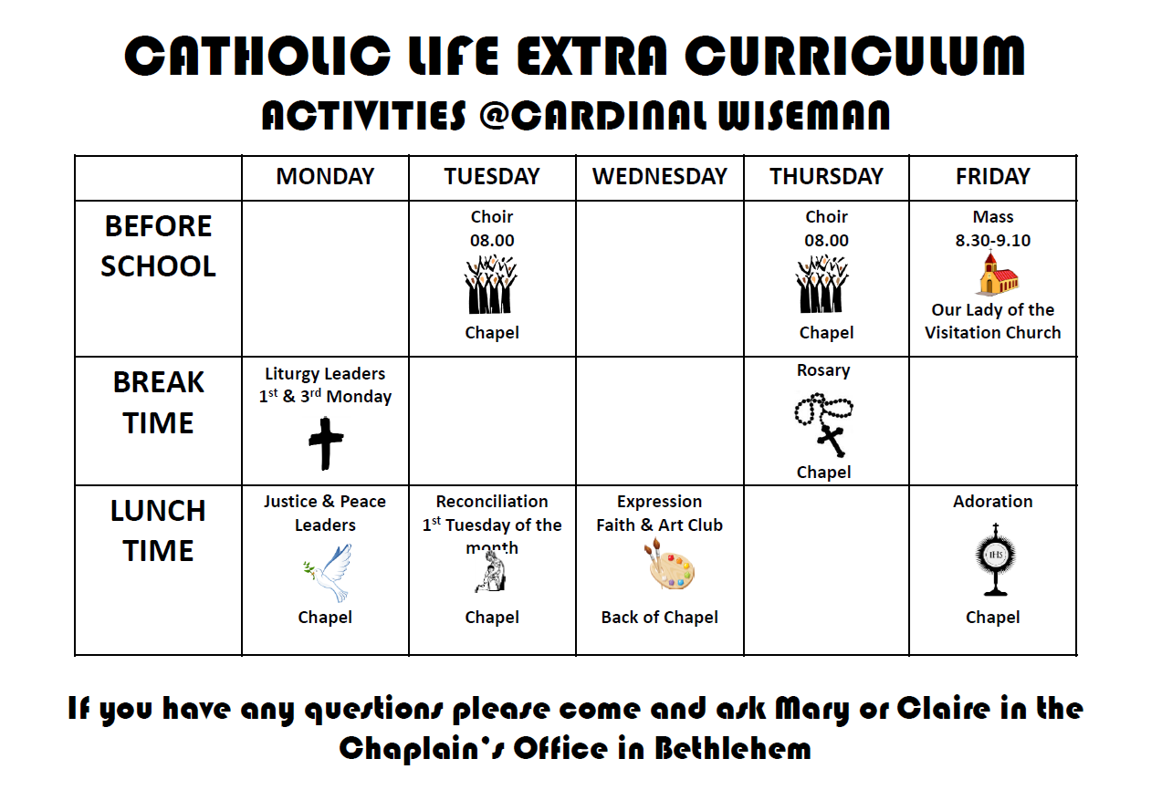 Catholic Life Extra Curriculum Catholic Life Extra Curriculum